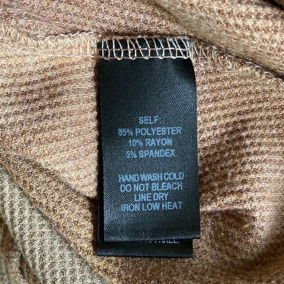 Lulu's Cool Touch Brown Tie-Dye Long Sleeve Thermal Top Medium - Picture 8 of 9